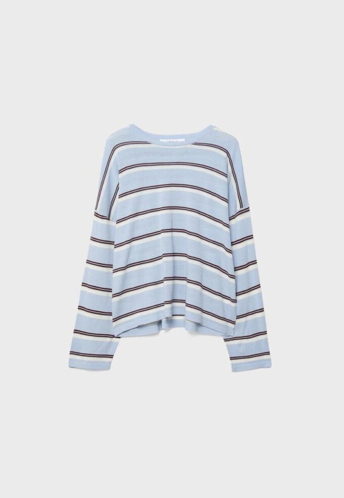 Pulover din tricot fin cu dungi