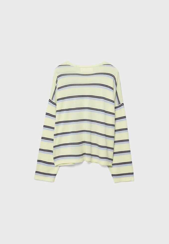 Pulover din tricot fin cu dungi Pulover din tricot fin cu dungi
