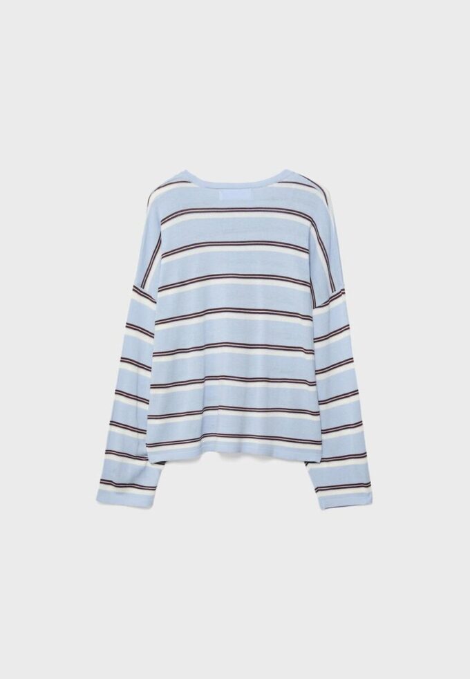 Pulover din tricot fin cu dungi