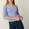 Pulover mulat din tricot cu dungi Pulover mulat din tricot cu dungi