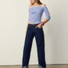 Pulover mulat din tricot cu dungi Pulover mulat din tricot cu dungi