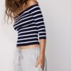 Pulover mulat din tricot cu dungi Pulover mulat din tricot cu dungi