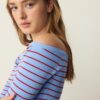 Pulover mulat din tricot cu dungi Pulover mulat din tricot cu dungi
