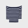 Pulover mulat din tricot cu dungi Pulover mulat din tricot cu dungi