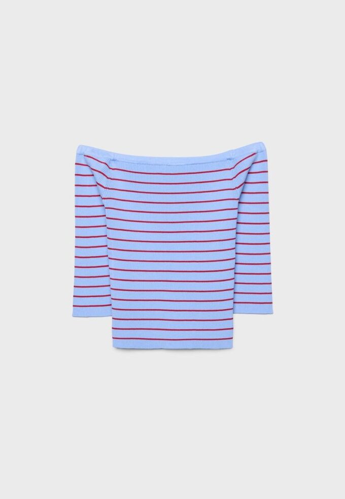 Pulover mulat din tricot cu dungi Pulover mulat din tricot cu dungi