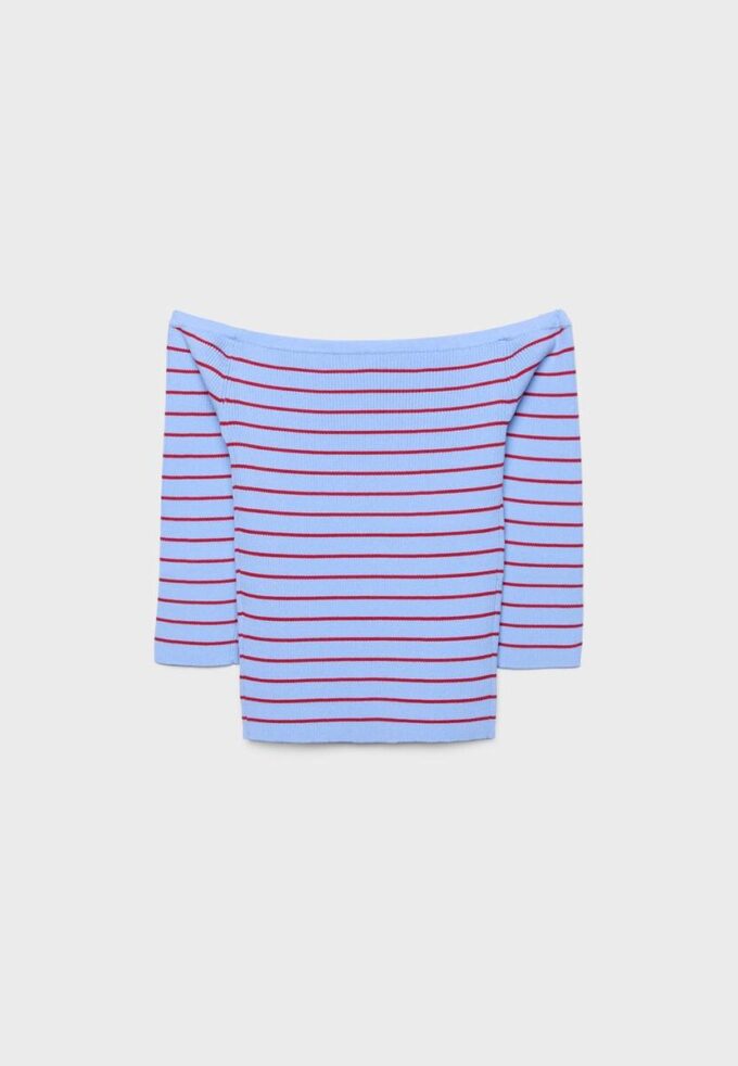 Pulover mulat din tricot cu dungi Pulover mulat din tricot cu dungi