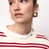 Pulover scurt din tricot cu dungi Pulover scurt din tricot cu dungi