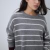 Pulover scurt din tricot cu dungi Pulover scurt din tricot cu dungi