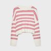 Pulover scurt din tricot cu dungi Pulover scurt din tricot cu dungi