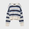 Pulover scurt din tricot cu dungi Pulover scurt din tricot cu dungi