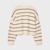 Pulover scurt din tricot cu dungi Pulover scurt din tricot cu dungi