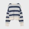 Pulover scurt din tricot cu dungi Pulover scurt din tricot cu dungi