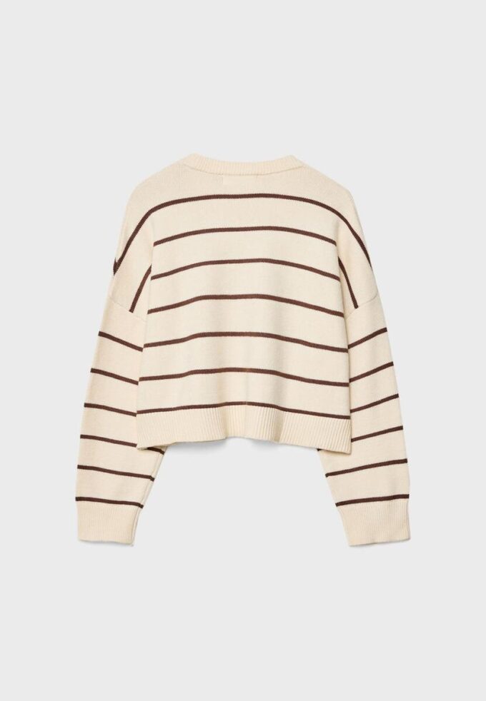 Pulover scurt din tricot cu dungi Pulover scurt din tricot cu dungi