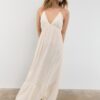 Rochie lungă din crep cu bretele cu mărgele Rochie lungă din crep cu bretele cu mărgele