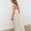 Rochie lungă din crep cu bretele cu mărgele Rochie lungă din crep cu bretele cu mărgele