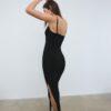 Rochie lungă din tricot cu dantelă