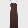 Rochie midi blondă cu bretele din dantelă Rochie midi blondă cu bretele din dantelă