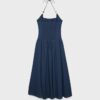 Rochie midi cu gât halter și detalii cu mărgele Rochie midi cu gât halter și detalii cu mărgele
