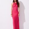 Rochie midi cu gât halter și spate decupat Rochie midi cu gât halter și spate decupat