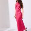 Rochie midi cu gât halter și spate decupat Rochie midi cu gât halter și spate decupat