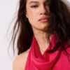 Rochie midi cu gât halter și spate decupat Rochie midi cu gât halter și spate decupat