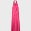 Rochie midi cu gât halter și spate decupat Rochie midi cu gât halter și spate decupat
