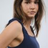 Rochie midi cu spate încrucișat, cu aspect de in Rochie midi cu spate încrucișat, cu aspect de in