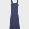 Rochie midi cu spate încrucișat, cu aspect de in Rochie midi cu spate încrucișat, cu aspect de in