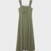 Rochie midi cu spate încrucișat, cu aspect de in Rochie midi cu spate încrucișat, cu aspect de in