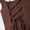 Rochie midi cu spate încrucișat, cu aspect de in