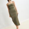 Rochie midi din bengalină cu decolteu pătrat Rochie midi din bengalină cu decolteu pătrat