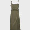 Rochie midi din bengalină cu decolteu pătrat Rochie midi din bengalină cu decolteu pătrat