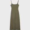 Rochie midi din bengalină cu decolteu pătrat Rochie midi din bengalină cu decolteu pătrat