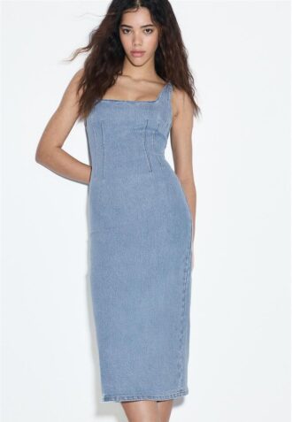 Rochie midi din denim Rochie midi din denim