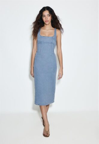 Rochie midi din denim Rochie midi din denim