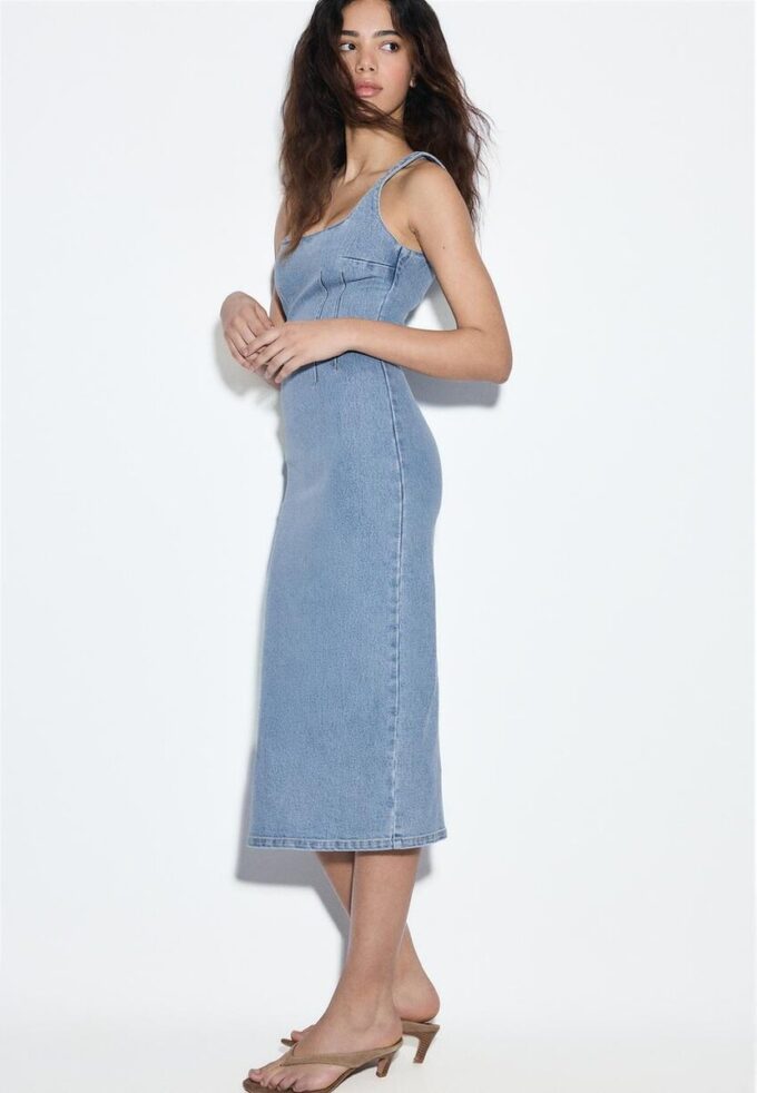 Rochie midi din denim
