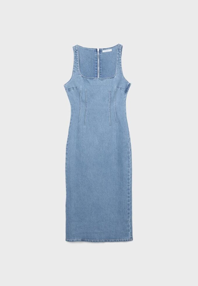 Rochie midi din denim