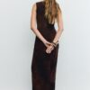 Rochie midi din tul cu decolteu pătrat Rochie midi din tul cu decolteu pătrat