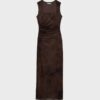 Rochie midi din tul cu decolteu pătrat Rochie midi din tul cu decolteu pătrat