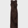 Rochie midi din tul cu decolteu pătrat Rochie midi din tul cu decolteu pătrat