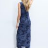 Rochie midi din tul cu decolteu Qipao Rochie midi din tul cu decolteu Qipao