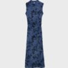 Rochie midi din tul cu decolteu Qipao Rochie midi din tul cu decolteu Qipao