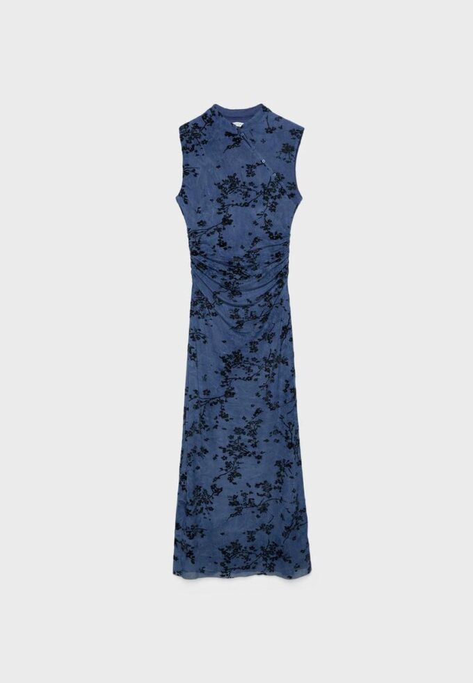 Rochie midi din tul cu decolteu Qipao Rochie midi din tul cu decolteu Qipao
