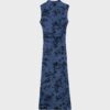 Rochie midi din tul cu decolteu Qipao Rochie midi din tul cu decolteu Qipao