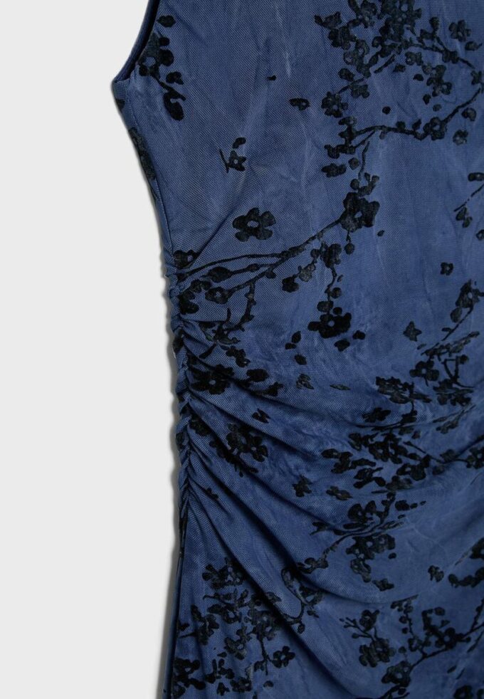 Rochie midi din tul cu decolteu Qipao Rochie midi din tul cu decolteu Qipao