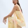 Rochie midi din tul cu imprimeuri și eșarfă Rochie midi din tul cu imprimeuri și eșarfă