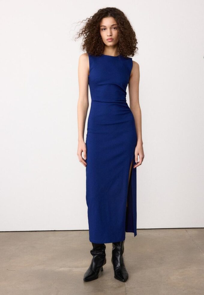 Rochie midi fără mâneci din bengalină Rochie midi fără mâneci din bengalină
