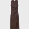 Rochie midi fără mâneci din bengalină Rochie midi fără mâneci din bengalină