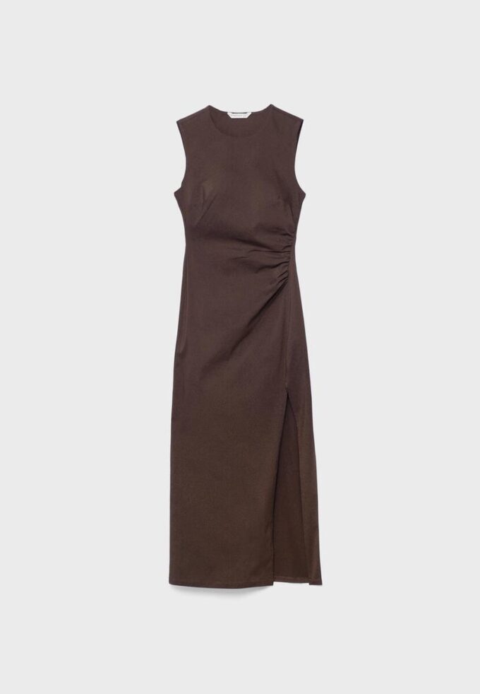 Rochie midi fără mâneci din bengalină Rochie midi fără mâneci din bengalină