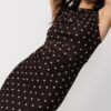 Rochie midi fără mâneci din tul cu buline Rochie midi fără mâneci din tul cu buline